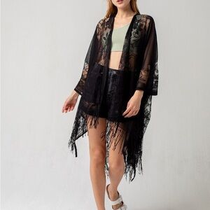 Do Everything in Love WHITE Lace Kimono